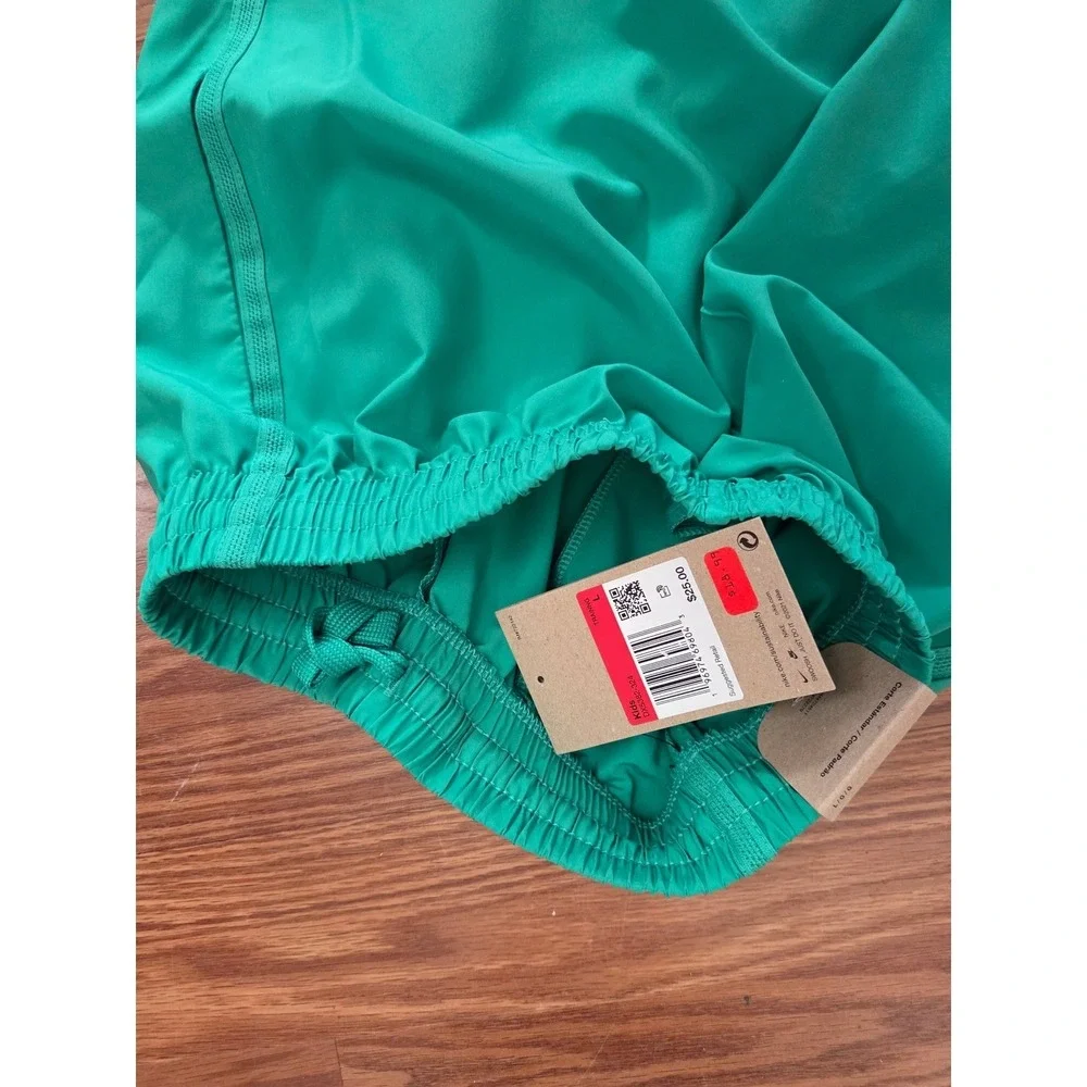 Nike Training Shorts Kids Large Teal Green Elastic Waist Athletic DM5382-324 NEW
